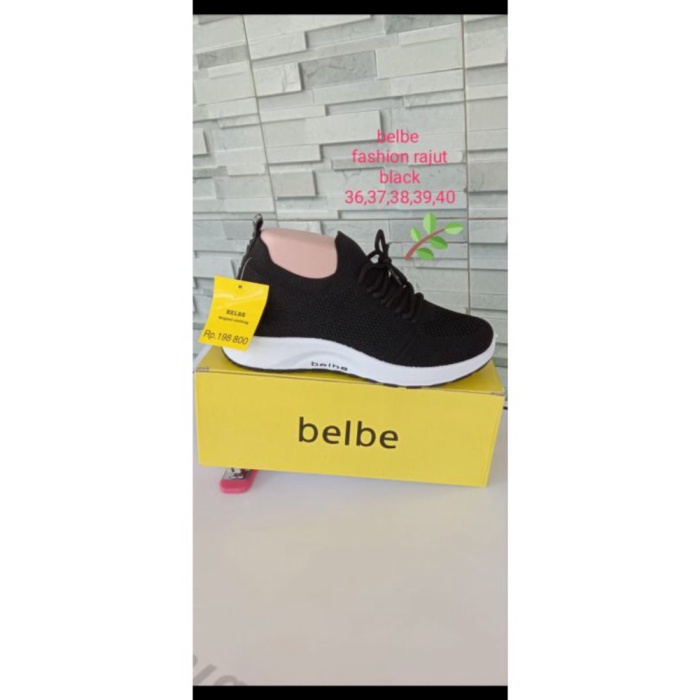 TERBARU sepatu sneakers wanita import belbe hitam Diskon