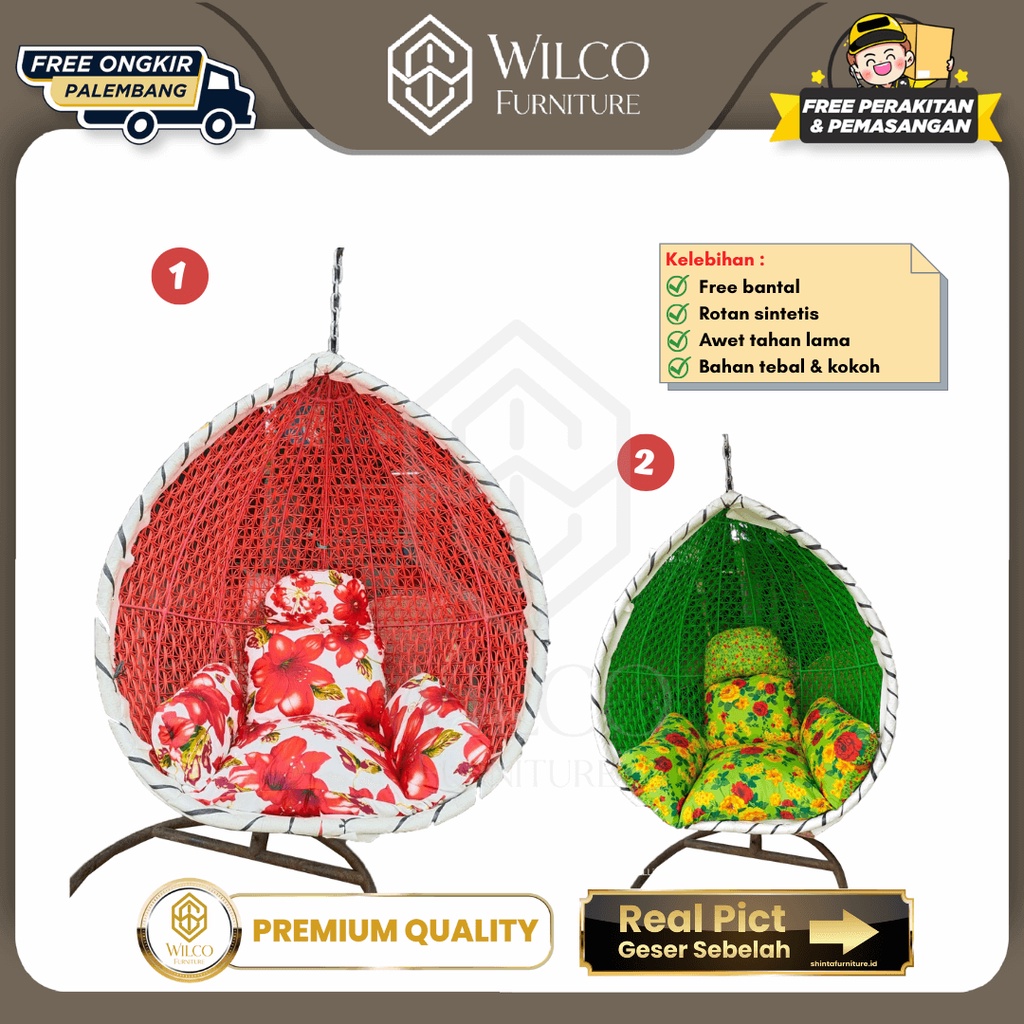 Ayunan Taman Minimalis / Ayunan Bawang / Ayunan Rotan Sintetis