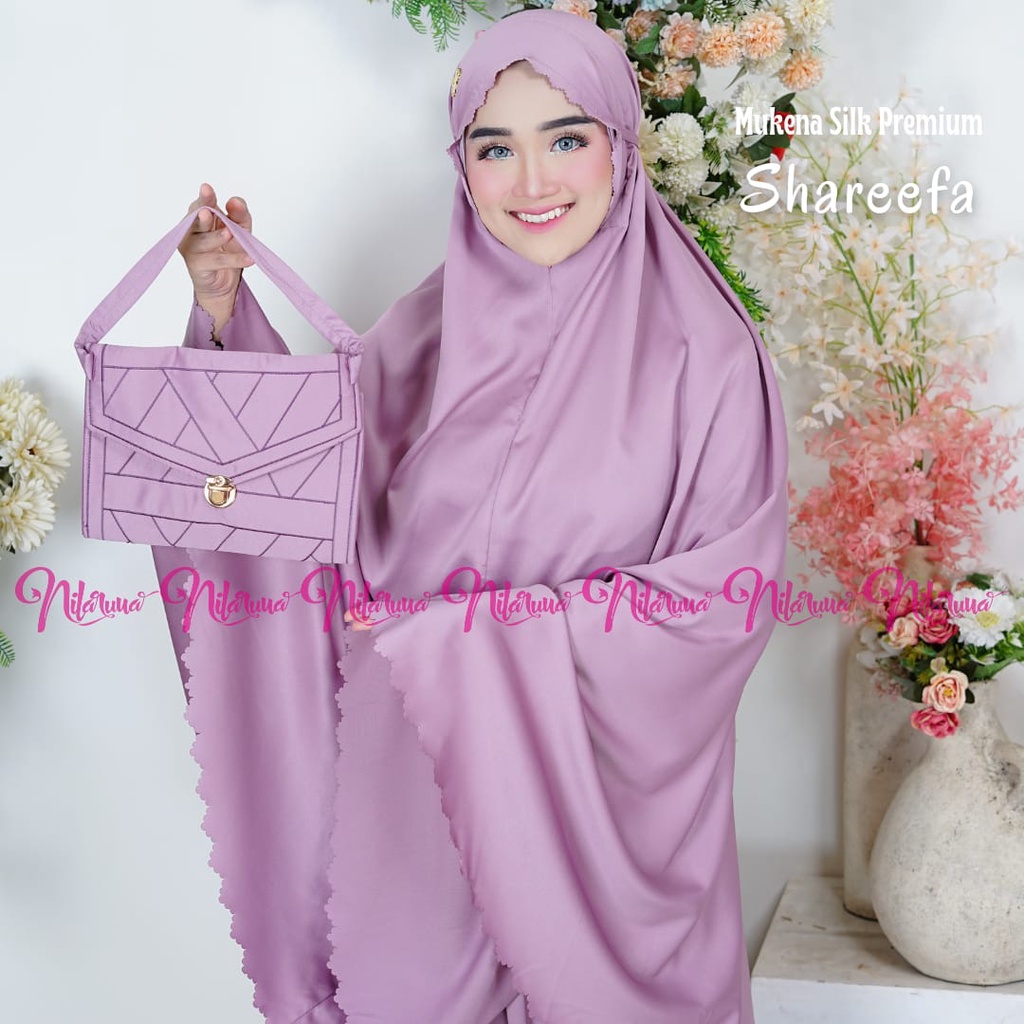 Jual Mukena Dewasa Jumbo Silky Daily Laser Cut 2in1 Mukena Shareefa