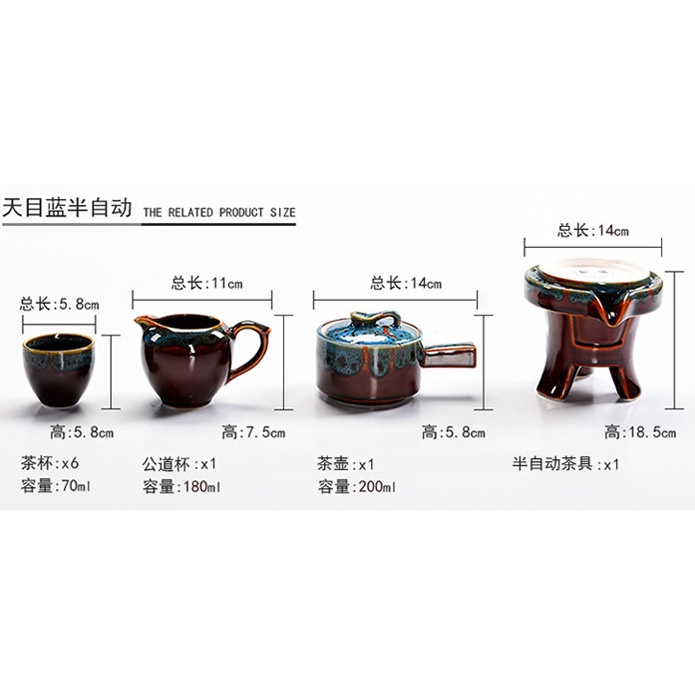 Classic chinese tea set Blue semi Lotus Electric / Tea pot set