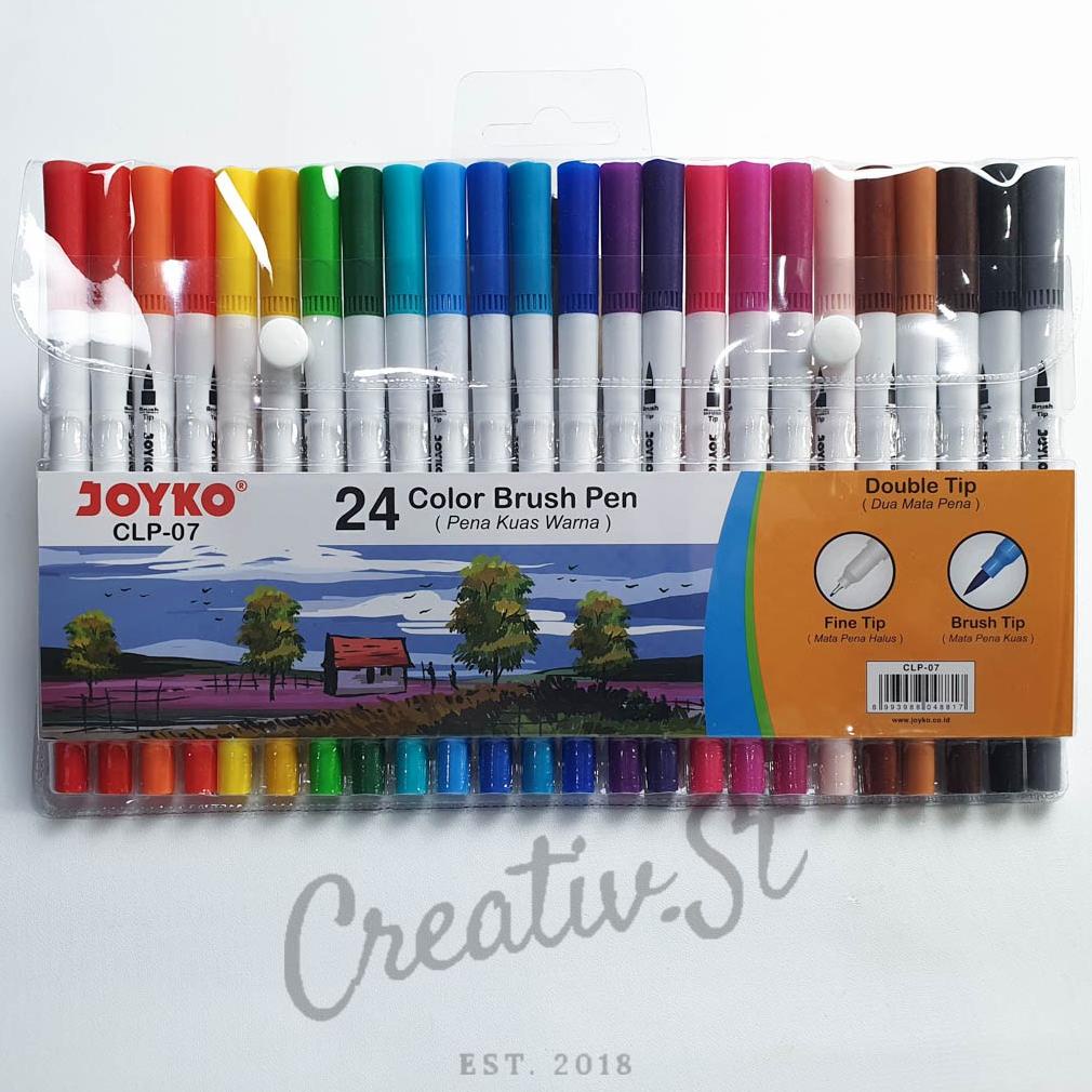 

JOYKO BRUSH PEN 24 WARNA BRUSH + PEN CLP-07 SET TERLARISS...,,,,,