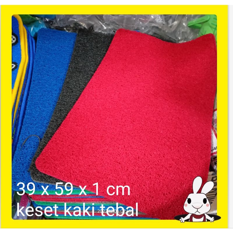 keset kaki, bulu, alas karet, tebal