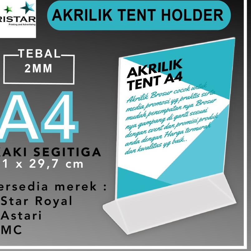 

■»► AKRILIK TENT HOLDER STAND A4 (kaki segitiga)/ TEMPAT BROSUR