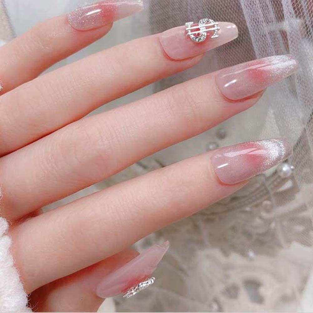 Augustina Dekorasi Kuku Imlek Emas Perak Fashion Pesona Kuku Berongga Tanda Dolar Nail Art Perhiasan Karakter Cina Manicure Aksesoris