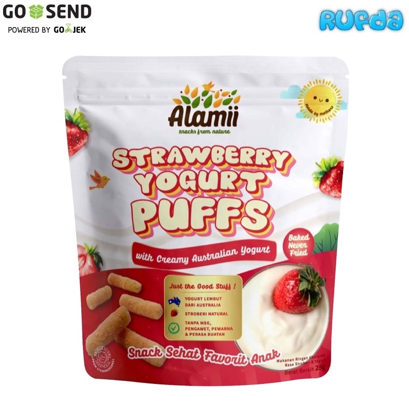 Alamii Puffs STRAWBERRY YOGURT Makanan Ringan Snack Anak Bayi Baby Finger Food