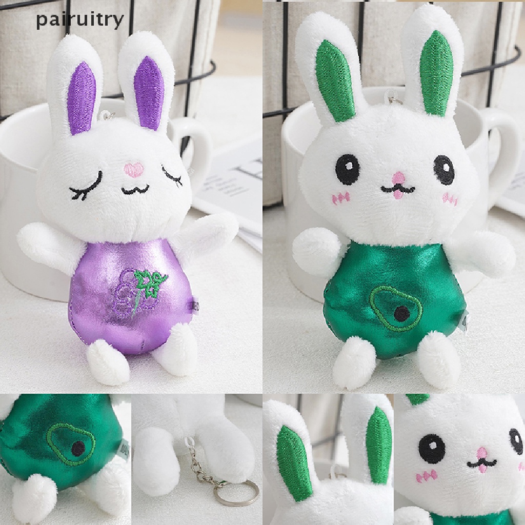 Prt 12 cm Lucu Fluffy Rabbit Gantungan Kunci Woman Handbag Bag Keyring Gantungan Kunci Mobil Liontin Gantungan Kunci PRT