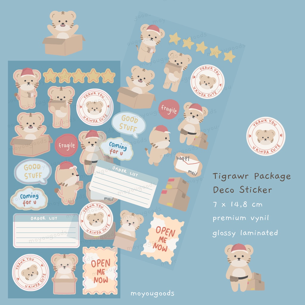 

Tigrawr Gifts Package Deco Sticker by Moyou Goods | Stiker Macan Tiger Lucu Cute