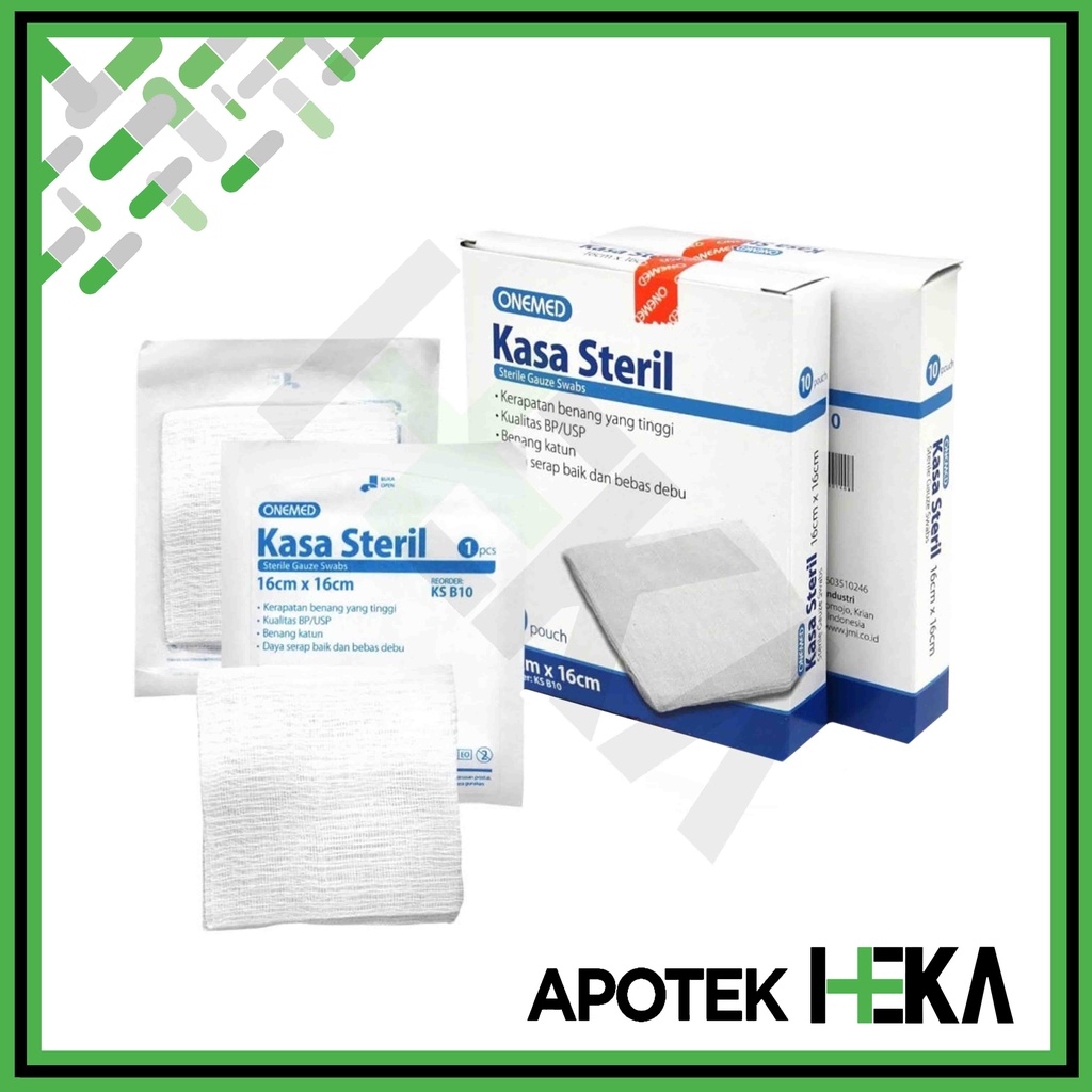 Kasa Sterile 16x16 Onemed Box Isi 10 pcs Kasa Lipat Katun KS B10 (SEMARANG)