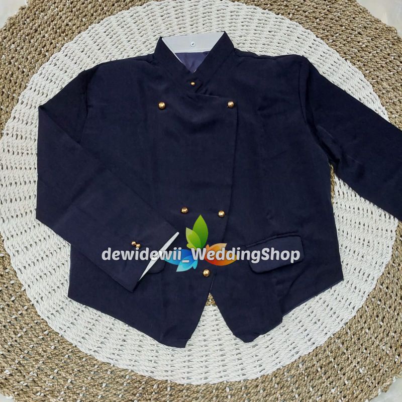 [Setelan] Beskap, Jarik + Blangkon | Nuansa Solo Navy
