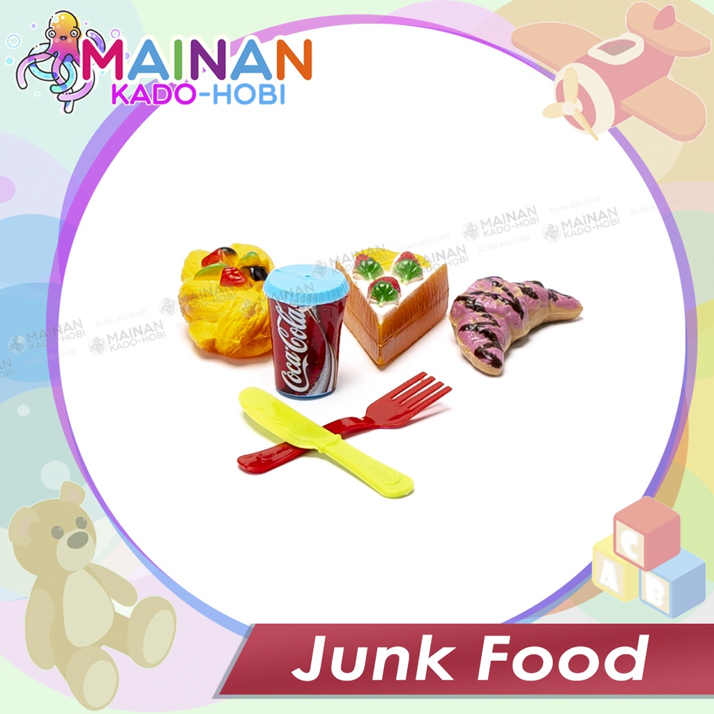 MAINAN ANAK MINATUR SET MAKANAN MASAKAN JUNK FOOD DIMSUM