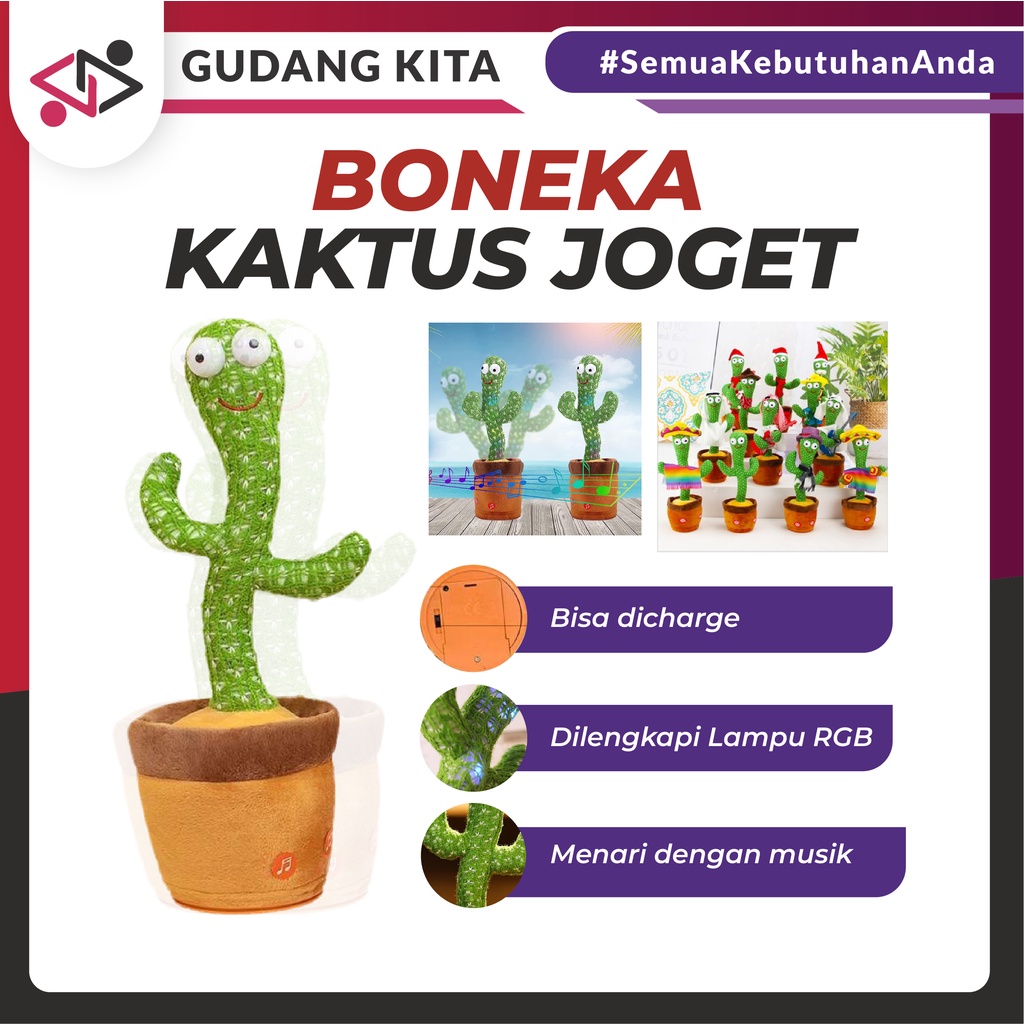 MAINAN BONEKA KAKTUS JOGET GOYANG MENARI / KAKTUS GOYANG / KARAKTER JOGET / BONEKA SQUID GOYANG / IR