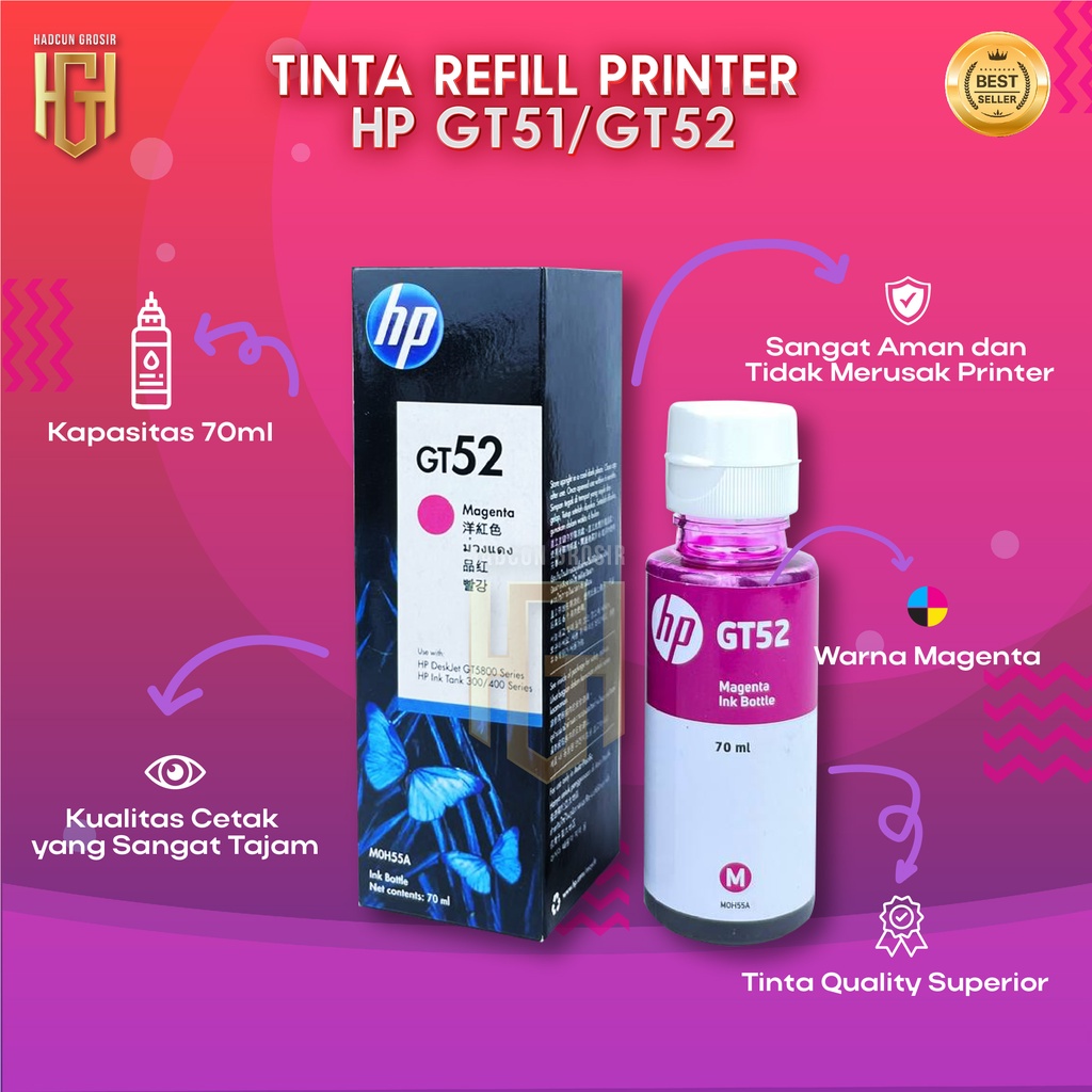 1 SET 4 PCS Tinta HP GT51 GT52 Tinta Printer GT5810 GT5820