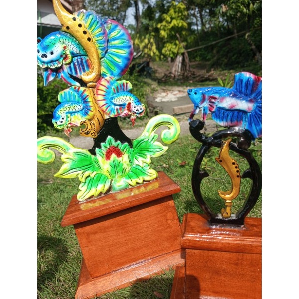 piala kayu ikan cupang