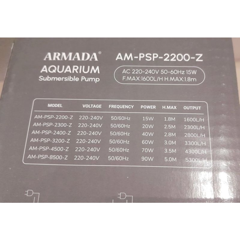 mesin pompa celup kolam aquarium air power head ARMADA AM PSP 2200Z TERLARIS