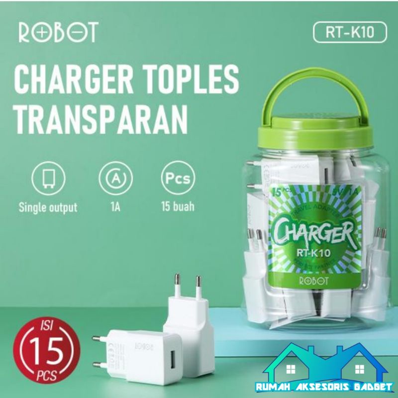 CHARGER ROBOT TRAVEL ADAPTER RT-K10 Real 1A Batok