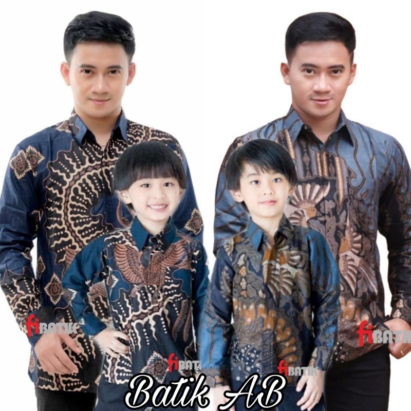 Terbaru Kemeja Baju Batik Couple Ayah dan Anak usia 2-13th