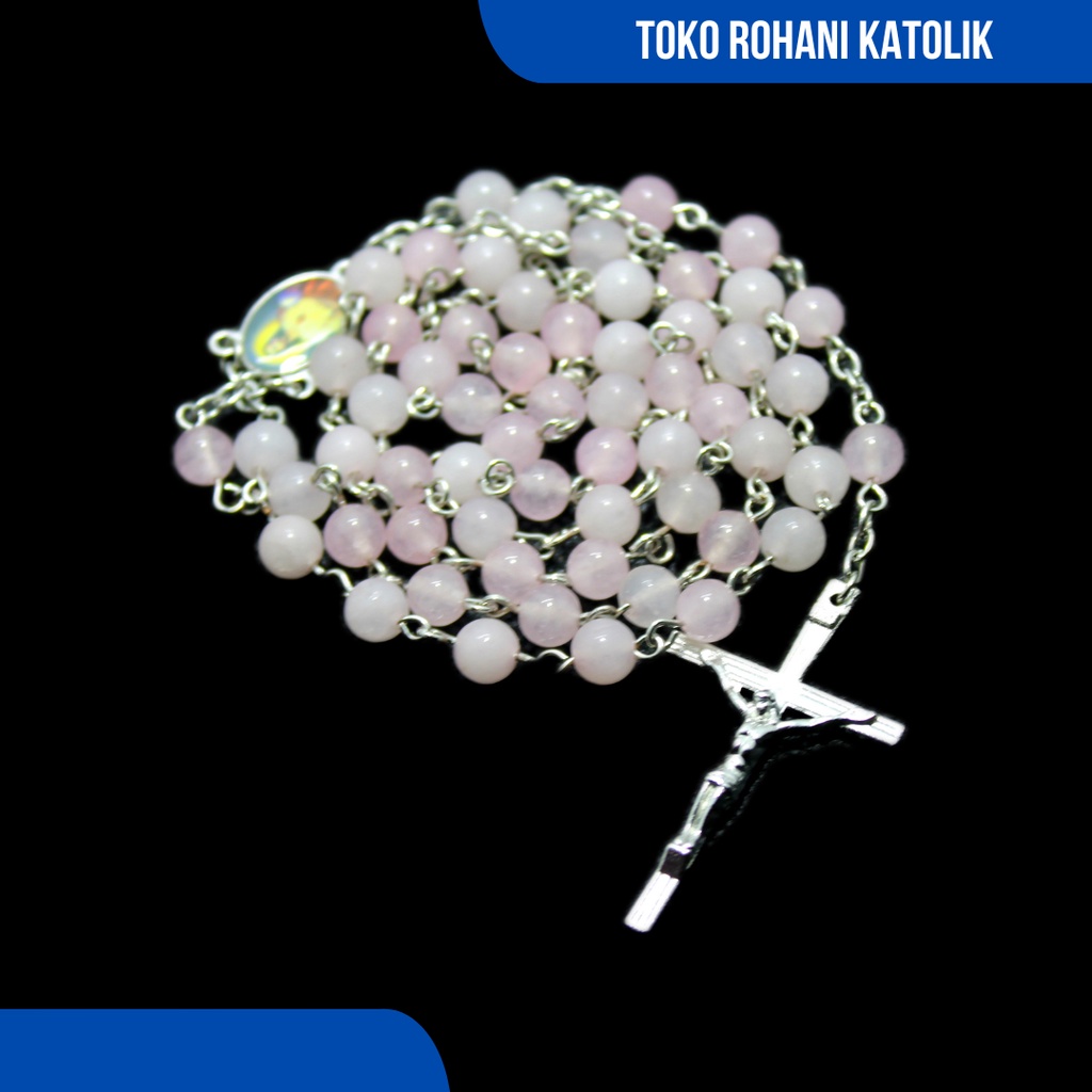 ROSARIO BATU ALAM PINK SERIES / ROSARIO KALUNG BATU ALAM/ ROSARIO KATOLIK