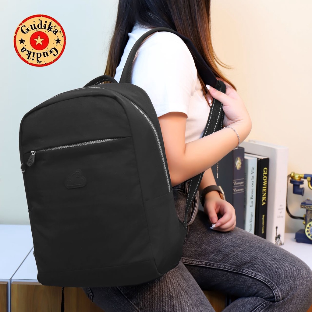 GUDIKA 5115 - Tas Ransel Laptop Wanita Kekinian Import Original Terbaru Bahan Nilon Waterproof Anti Air Premium Korea bisa muat banyak barang banyak slot kocek terlaris - tas wanita - tas cewek - tas kerja - tas laptop - rangsel - gudika bag - tas gudika