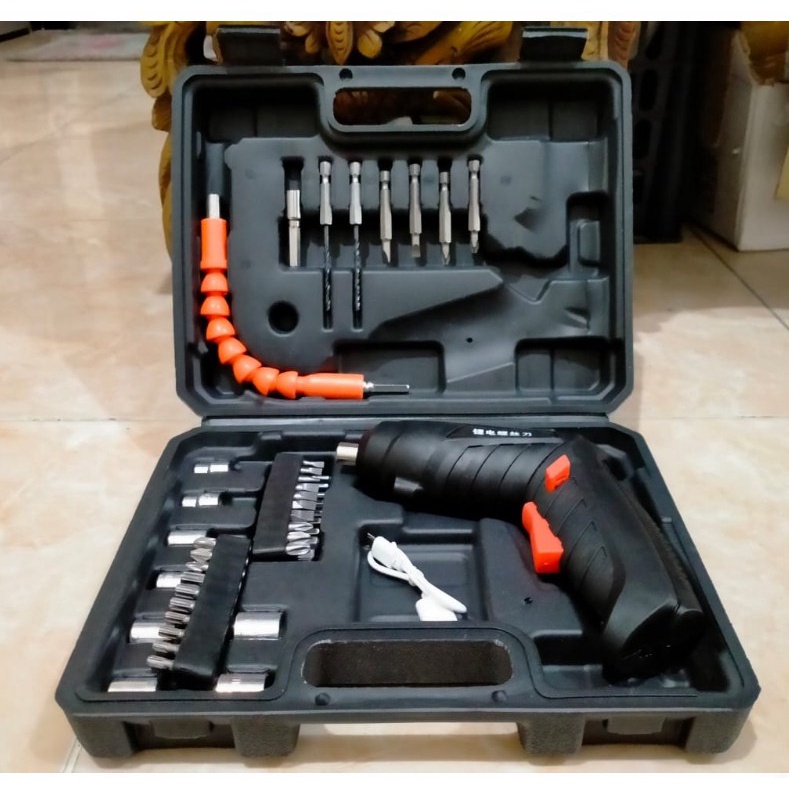 Mesin Bor Cordless mini 48pcs Set Screwdriver Baterai