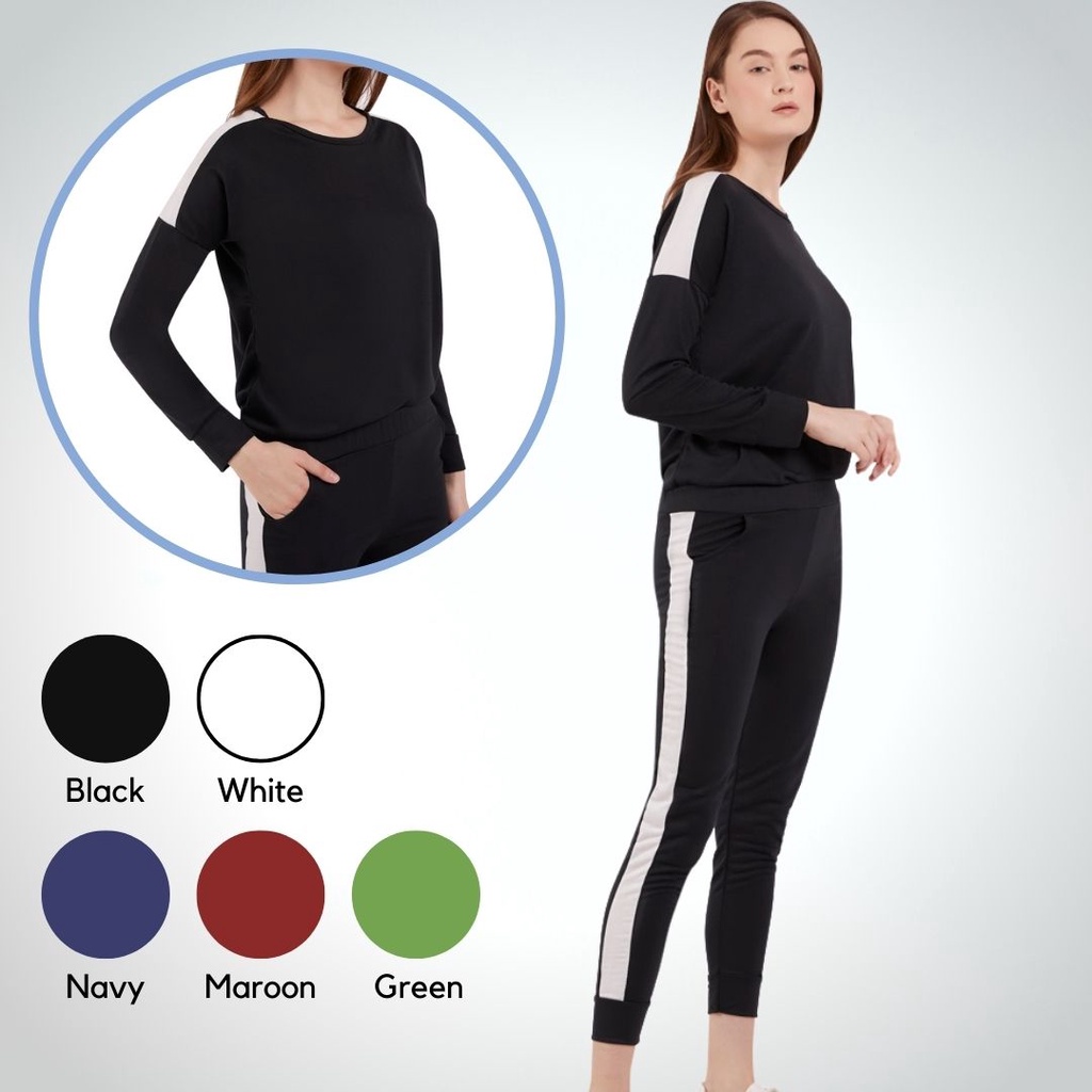 Baju Setelan Celana Panjang Wanita Model Ketat Sporty Kasual Kantor Kekinian Kerja Jalan Santai Kosk