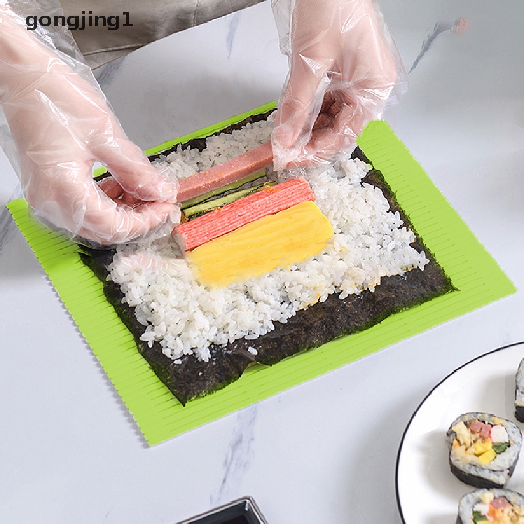 Ggg GREEN DIY Silikon Sushi Roller Mats Tikar Reusable Sushi Rice Roll Mold Mat ID