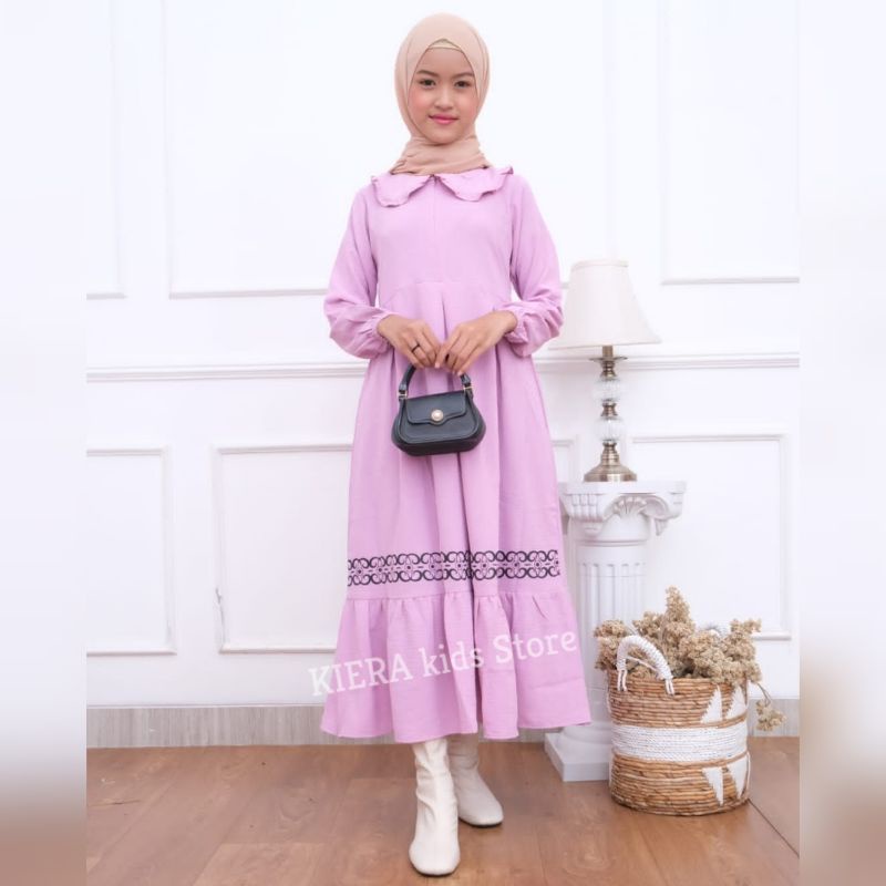 Gamis Anak Perempuan Usia 4-13 Tahun Terbaru Bahan Crinkle Premium