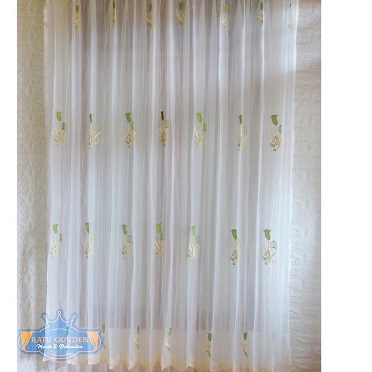 ↭ Vitrase Gorden //Vitrage Gorden // Vitrase motif emas dan silver ●