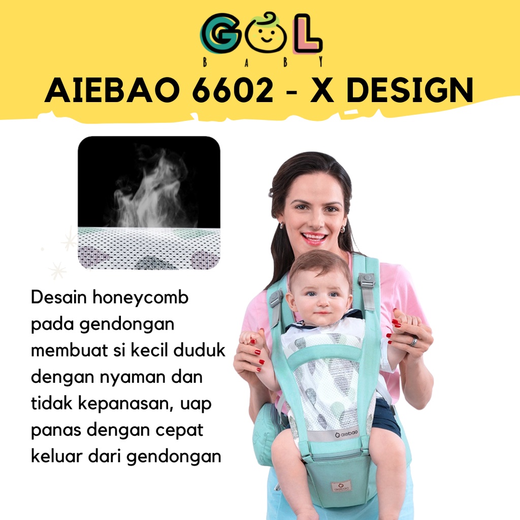 Gendongan Bayi Baby Carrier multifunction Hipseat Carrier Aiebao 6602 (jual 6636 6634 6604 6629)