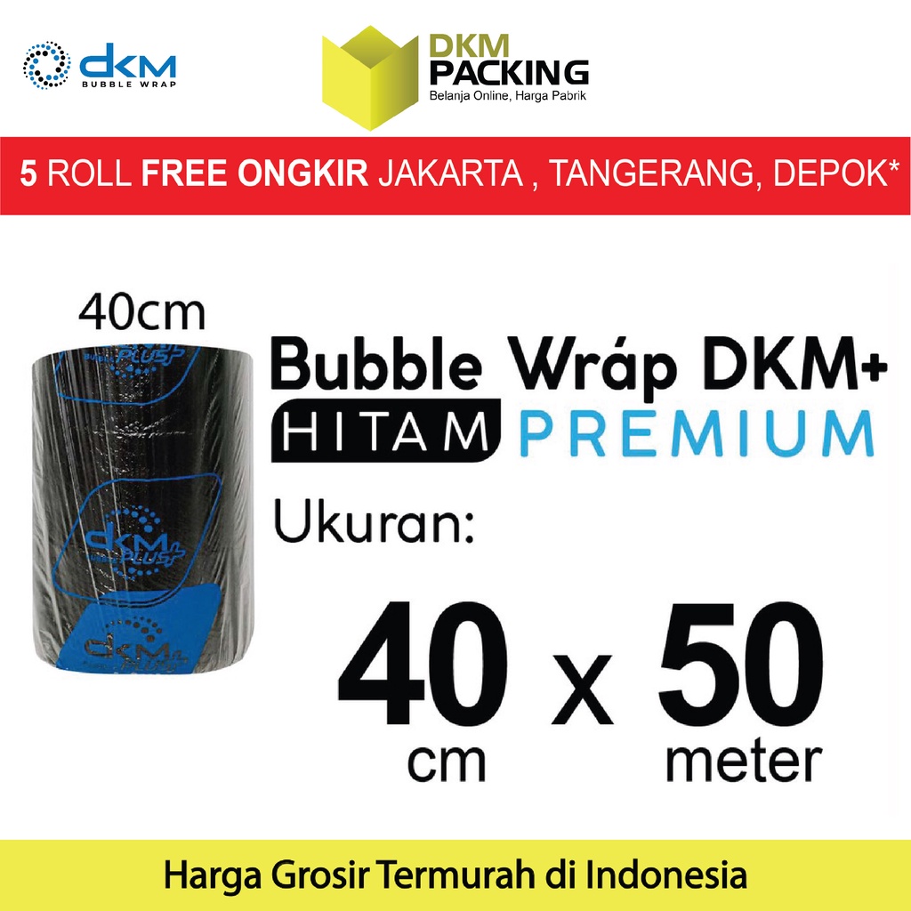 

Plastik Bubble Wrap Hitam 40cm x 50m Bubblewrap DKM PLUS PREMIUM TERMURAH / ROLL