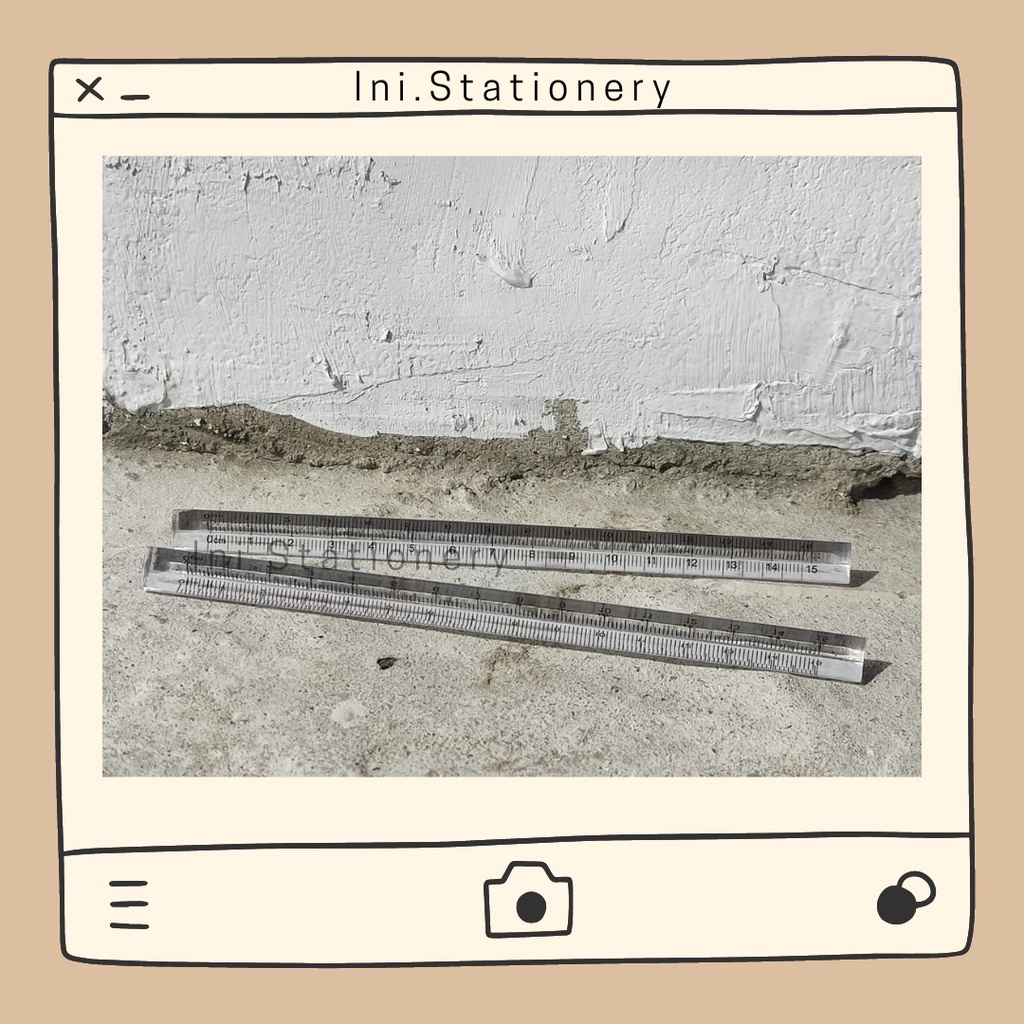 

[Ini.stationery] Transparant Triangle Shape Ruler | Penggaris Prisma Transparan | 15 cm