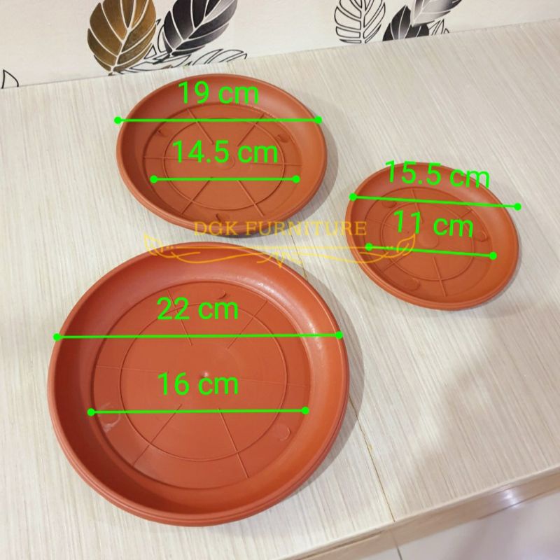 Tatakan Alas Pot Bunga Coklat Cokelat Diameter 15 cm Diameter 19 cm Diameter 22 cm