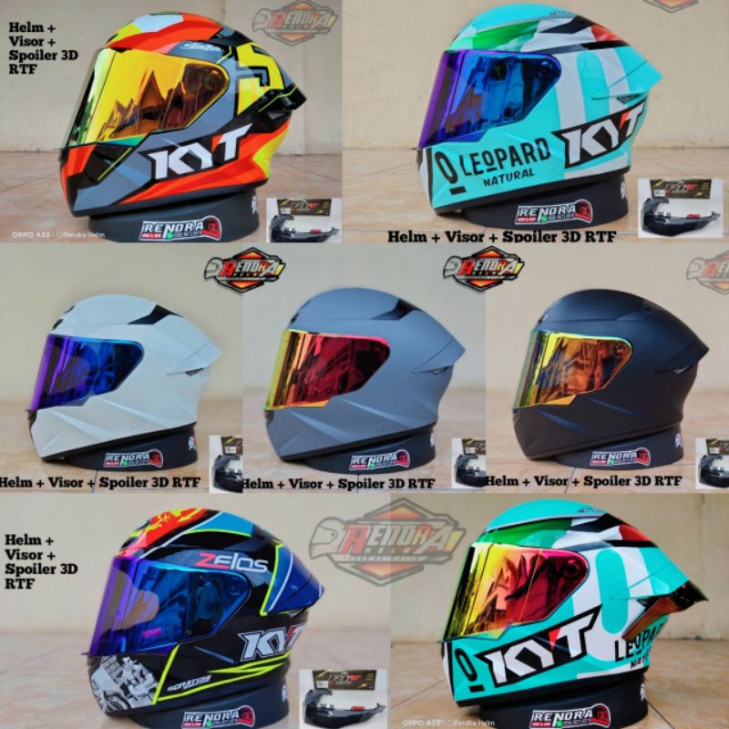 Helm KYT TT Course seapaket Visor + spoiler 3D RTF. Original 100% Ogkir Termurah 2 KG