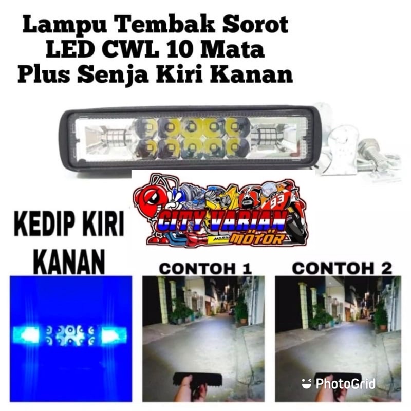 LAMPU TEMBAK 10 LED CWL 10LED BIRU BIRU 3X3 LAMPU TEMBAK SOROT 10LED LED