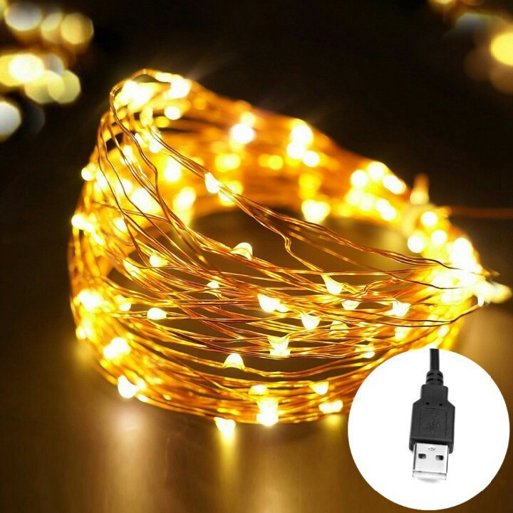 Tumblr Hias Lucu Lampu Kawat Tembaga Warm White LED 5 Meter USB | Dekorasi Kamar Dan Ruangan