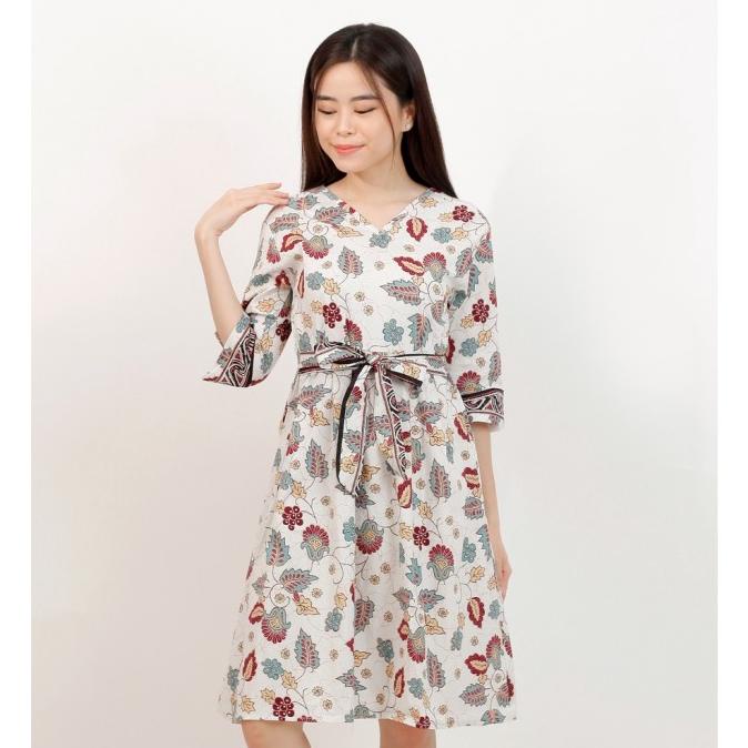 Dress Batik Wanita Modern Motif Songket Size M dan L