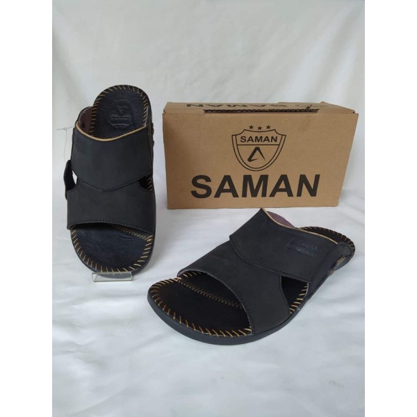 Sandal Kulit Pria Original SAMAN Kode slop