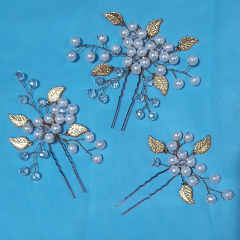 tusuk sanggul mahkota sanggul daun mutiara bunga mute hiasan sanggul mute hairdo tusuk konde mute bu