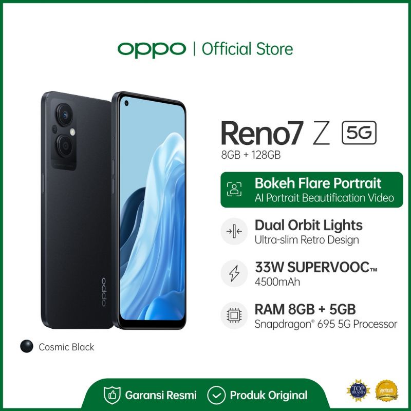 Oppo reno 7Z 5g RAM 8+5  ROM 128GB.  GARANSI RESMI.  SEGEL PABRIK