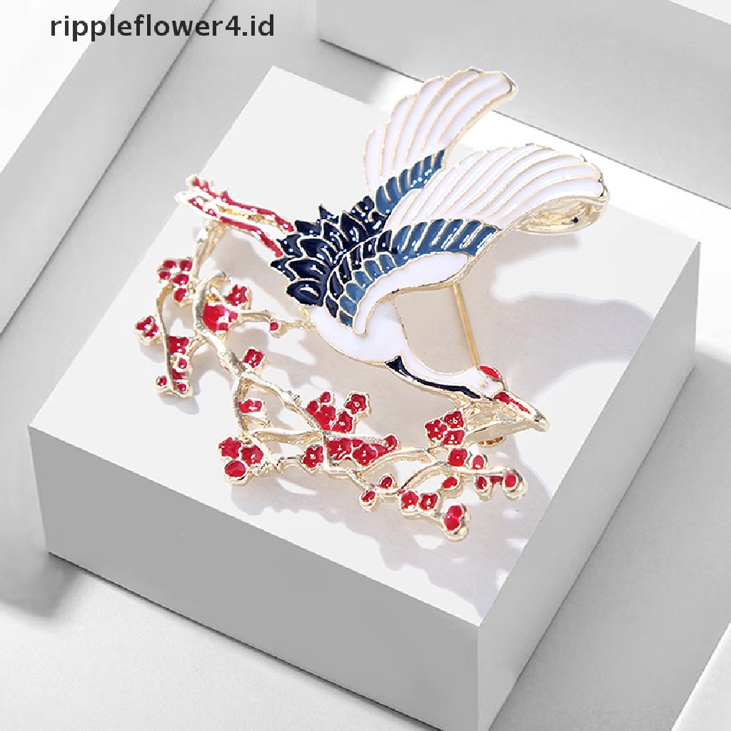 {rippleflower4.id} Bros Derek Bunga Enamel Untuk Wanita Unisex Burung Hewan Pesta Bros Pin Hadiah~