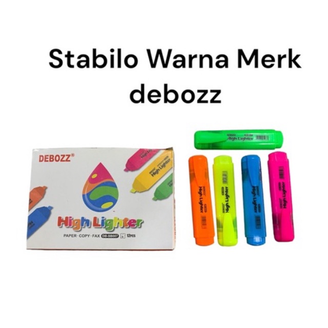

Stabilo Merk Debozz high lighter Varian Warna