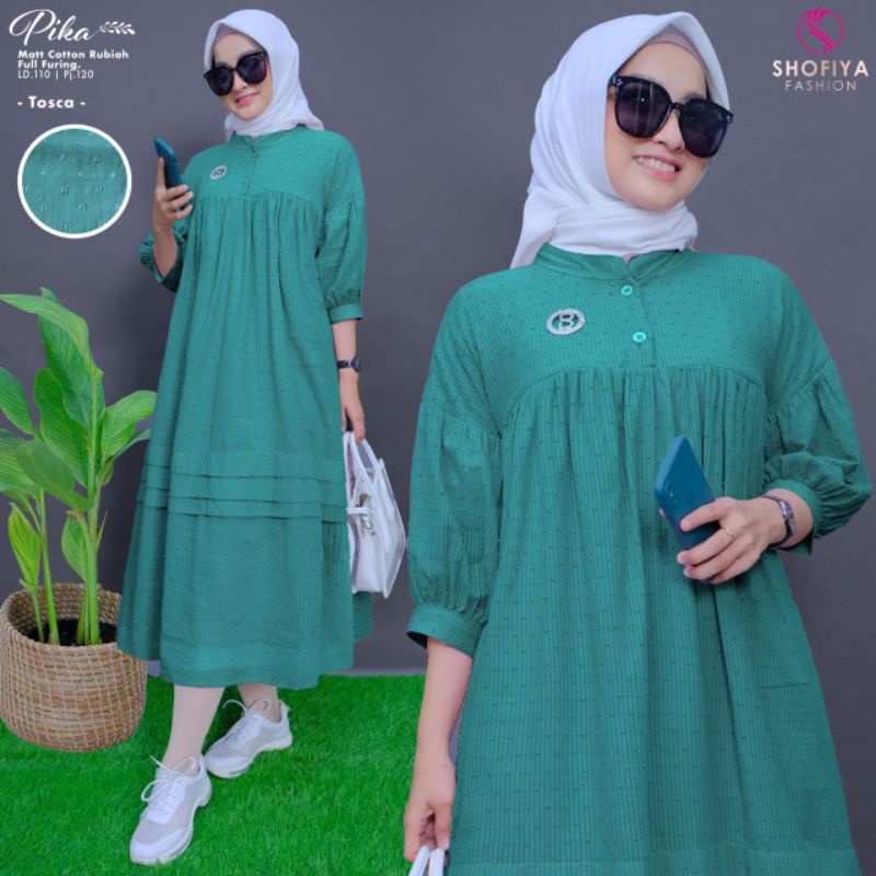 (RESTOCK)GAMIS MIDI DRESS//PIKA  BY SHOFIYA FASHION