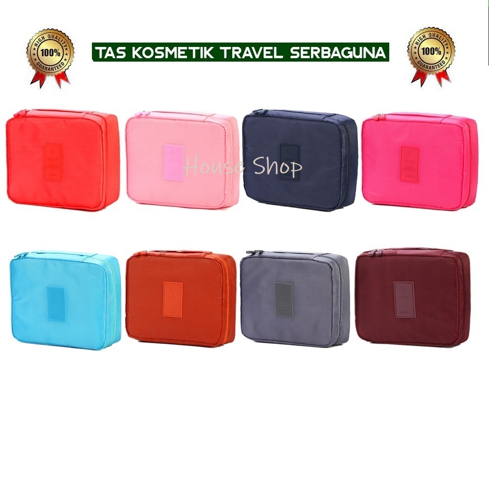 HS-0206 Tas Kosmetik Premium-Organizer Pouch Cosmetic Serba Guna-Travelmate Korean Travel Cosmetic Bag -Tas Traveling Kosmetik
