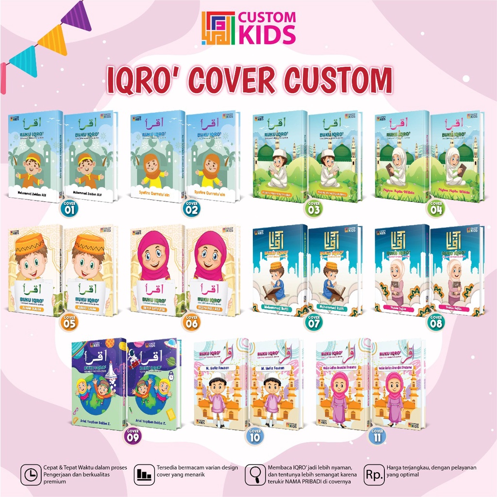 Jual IQRO CUSTOME NAMA SOFT COVER KERTAS HVS | Shopee Indonesia