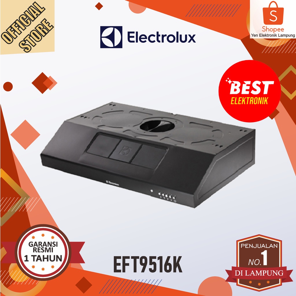 Cooker Hood ELECTROLUX EFT 9516K 90 Cm Garansi Resmi ELECTROLUX 1 Tahun