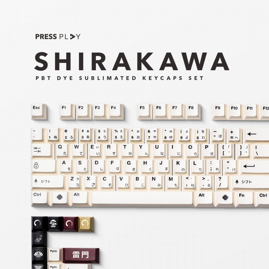 Press Play Shirakawa PBT Dye Sub Keycaps Set 122 Keys Japanese Root