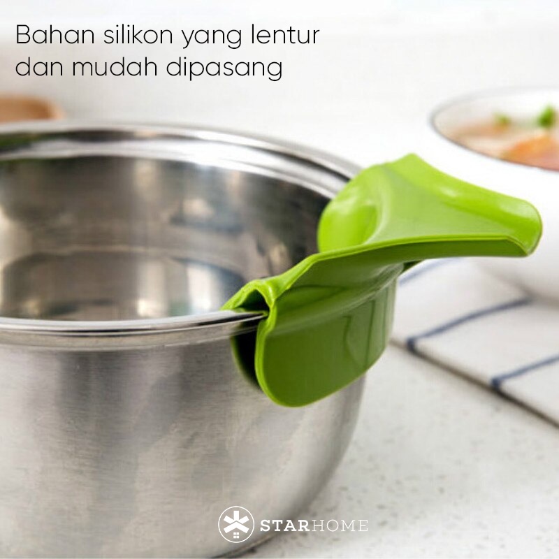 Corong Panci Anti Tumpah Corong Silikon Panci Wajan Penggorengan Anti Panas Corong Kuali