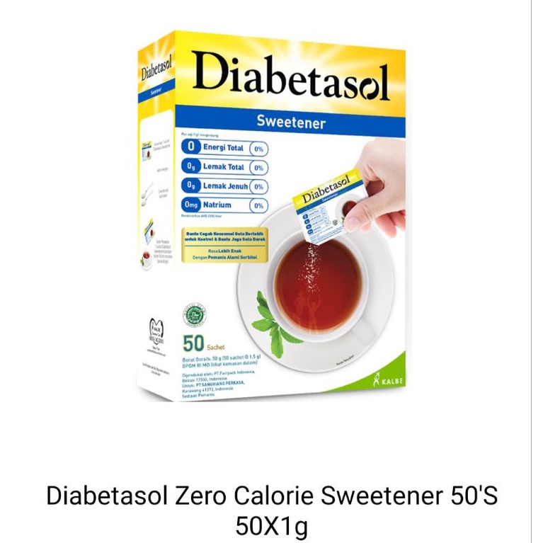 

Diabetasol Sweetener 50s setiap pembelian 2 gratis gelas
