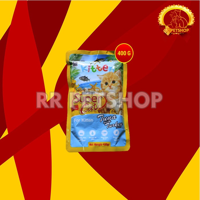 Super Cat Pouch Makanan Basah Kucing Wet Food SuperCat 400 Gram
