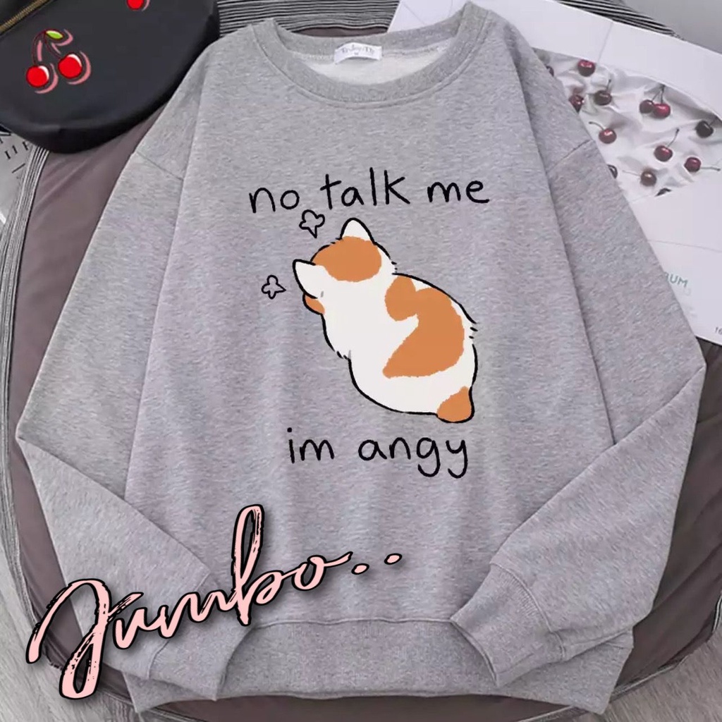 damai fashion jakarta - baju atasan SWEATER JUMBO NO TALK ME over size - konveksi murah