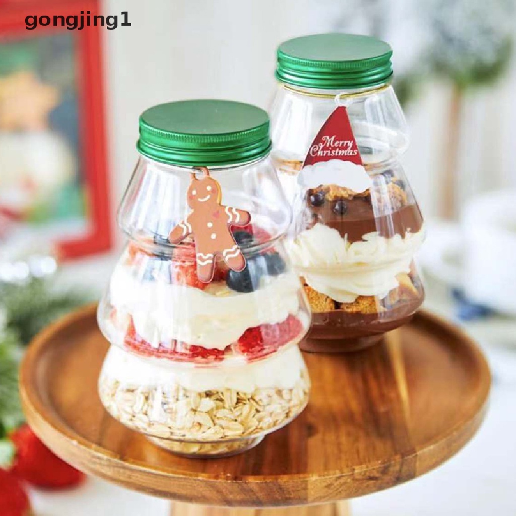 Ggg Kotak&lt;Unk&gt; Gagang Natal Toples Bening Manis Permen Coklat Snack Packing Xmas ID